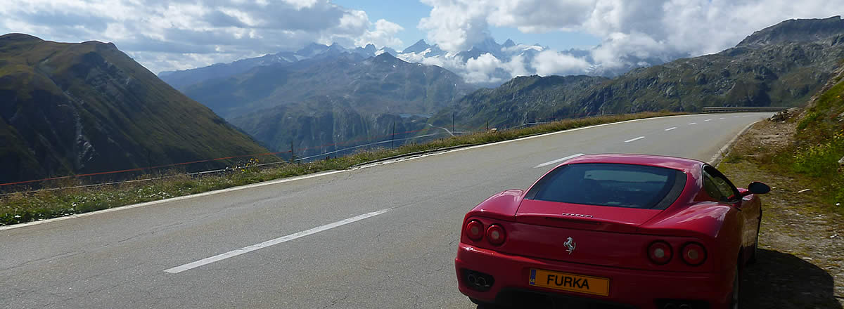 Ferrari 360 Modena on the Susten Pass in Switzerland